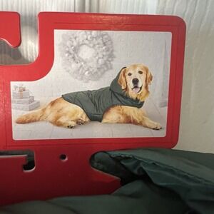 Wondershop Pet Puffer Vest Medium Green NEW Hooded Quilted Dog Jacket